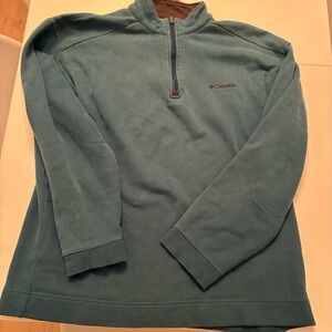 Columbia Men's Teal Quarter-Zip Fleece Pullover